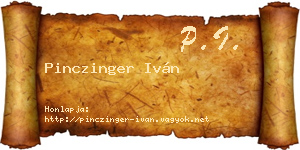 Pinczinger Iván névjegykártya